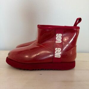 Ugg Red Classic Clear Mini Boots